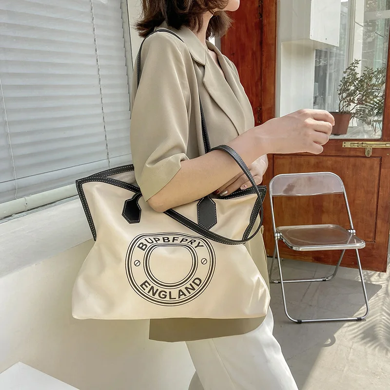 

Холщовая Сумка-тоут на плечо для женщин, роскошный брендовый дизайнерский саквояж, модная сумочка-мешок через плечо для покупок с верхней р...