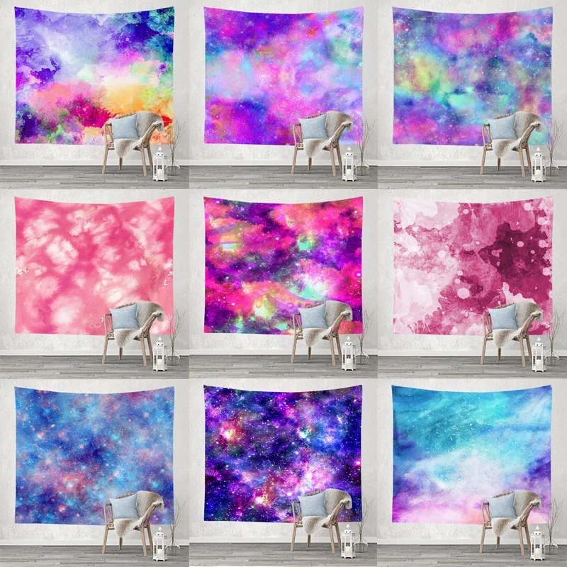 

Pink Mystery Universe Starry Sky Space Tapestry Wall Hanging Large Psychedelic Star Tapestries for Bedroom Wall Cloth Carpet