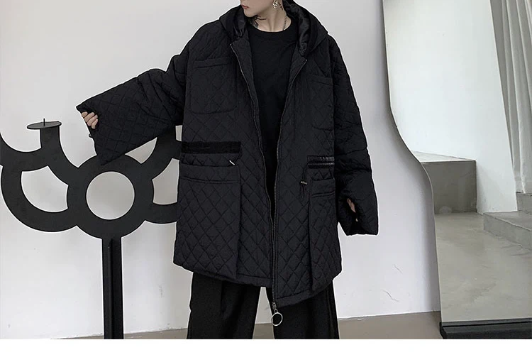XITAO Argyle, повседневные женские парки с завязками на талии,, Зимняя мода, стиль, свободные парки с капюшоном и воротником, пальто, DMY1321