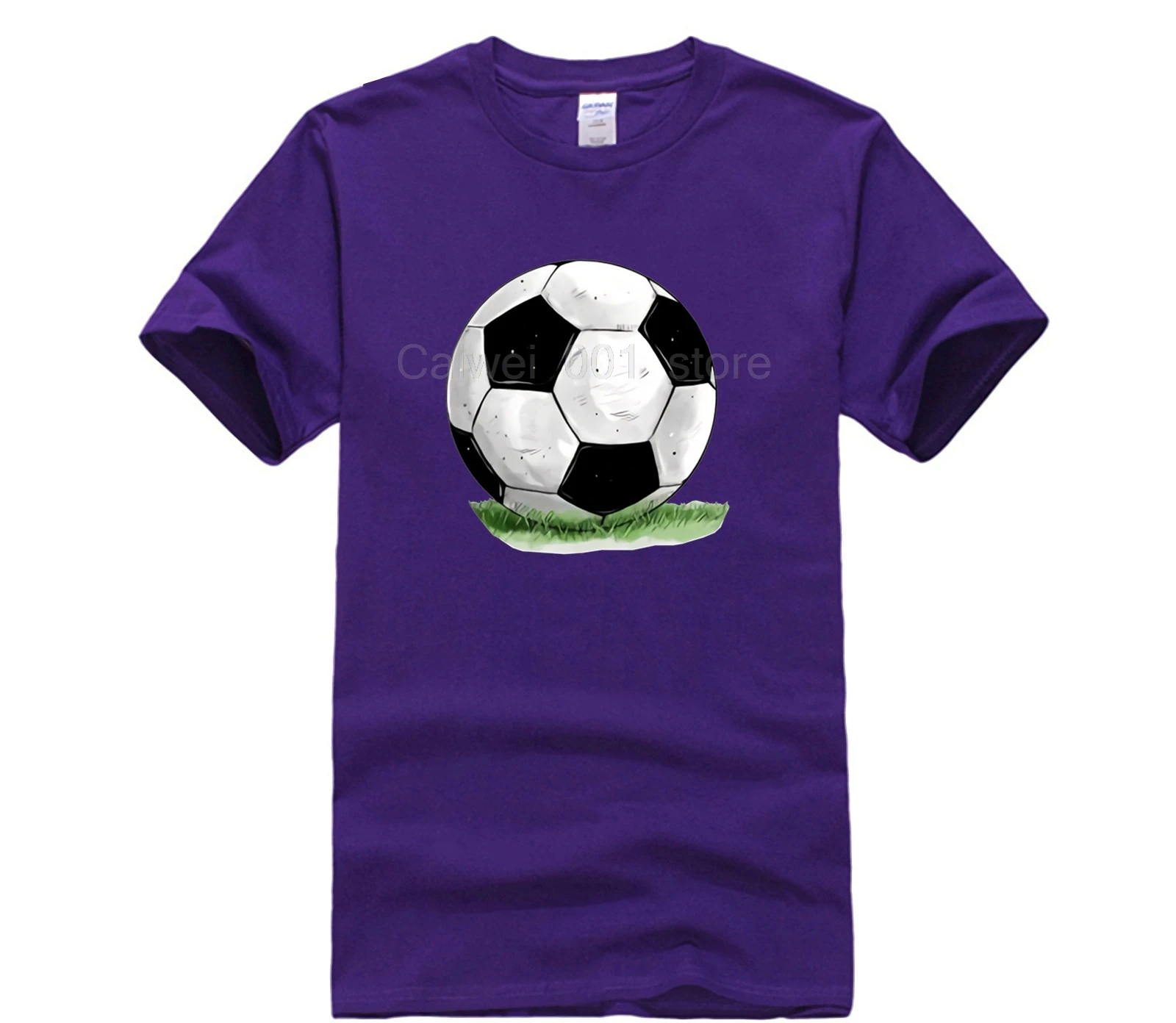 

100% Cotton tshirt for mans soccer ball personality fashio summer mens short sleeve T shirt