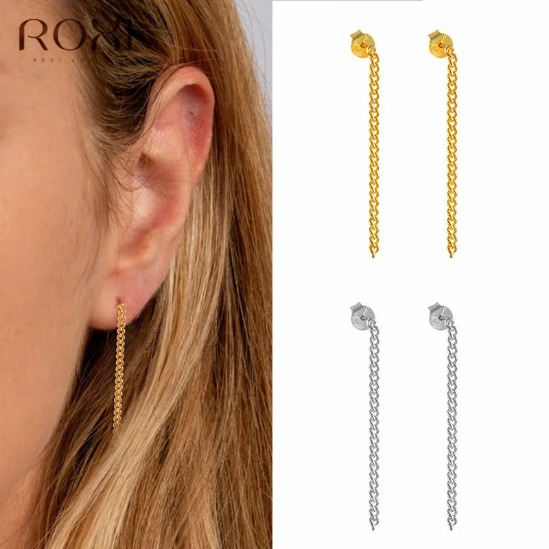 Женские минималистичные висячие серьги ROXI простая цепная гирлянда корейские