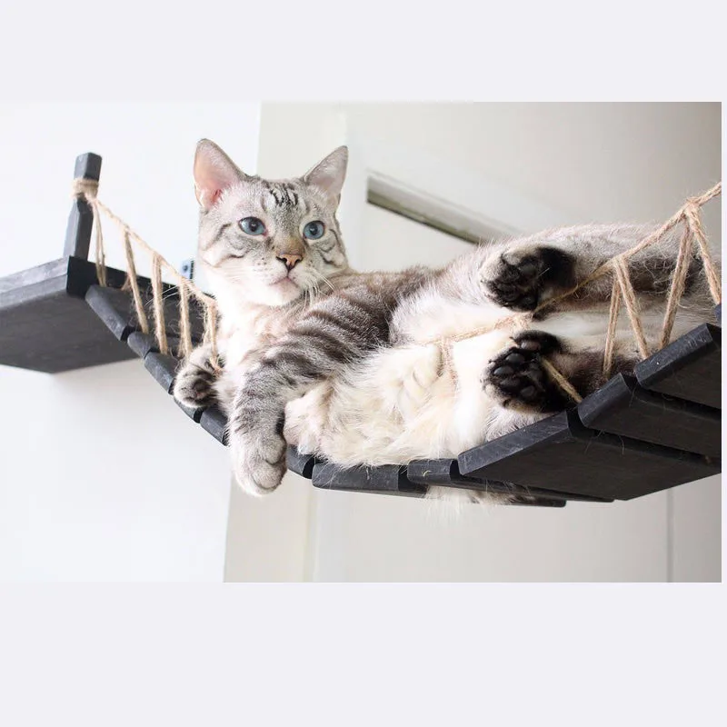 162 см из цельного дерева Настенное подвесное гнездо на платформе для кошек