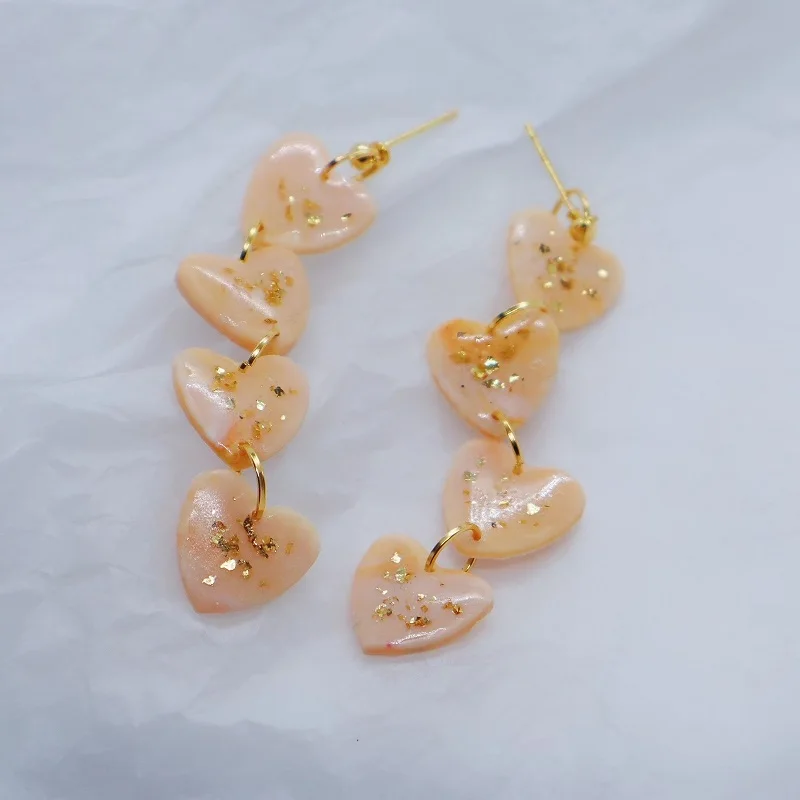 

Длинные женские серьги-подвески из искусственной полимерной глины