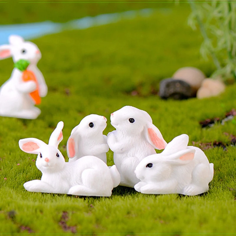 Миниатюрный маленький кролик сказочный сад миниатюрные украшения для дома