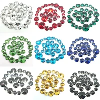 30pcs round circle mix size 21 different colors glass sewing super quality crystal rhinestones diywedding dress clothing