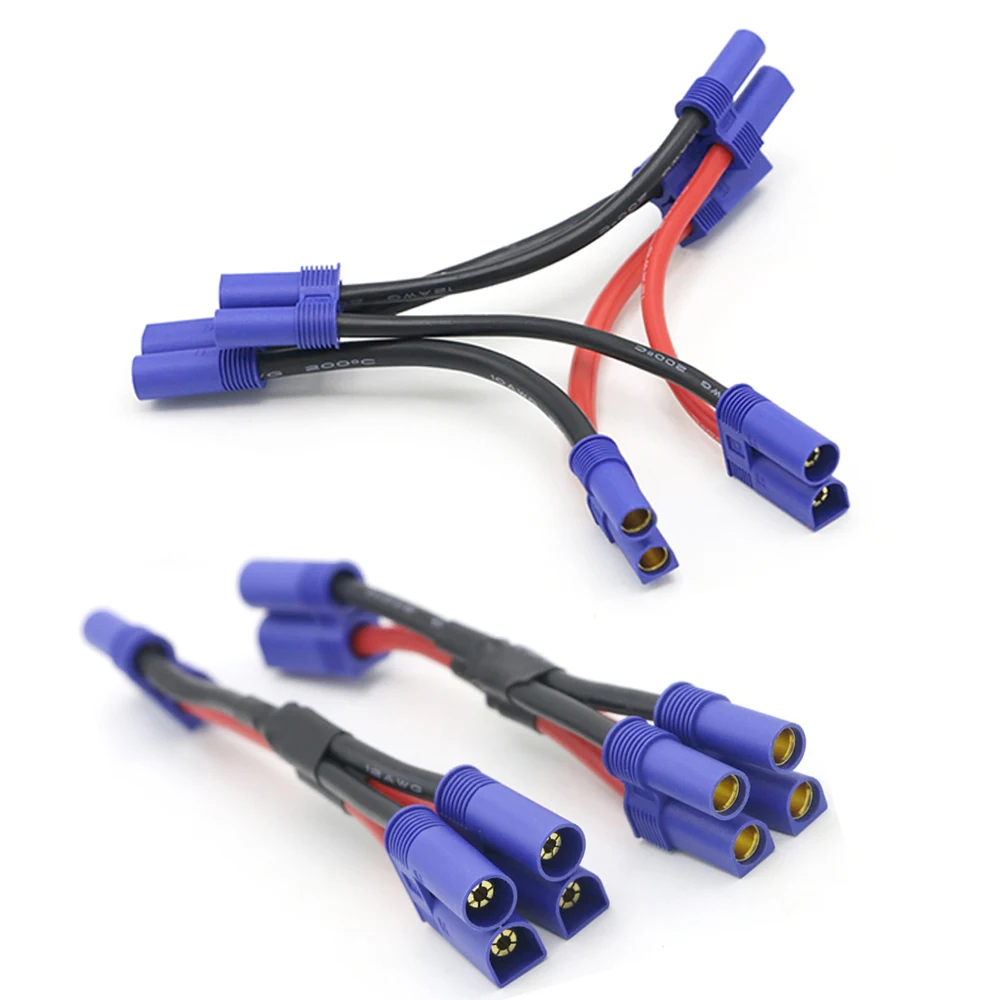 EC5 Parallel Battery Connector Cable Dual Extension Y Splitter 12AWG Silicone Wire 10CM / O Style for Rc Toys | Игрушки и хобби