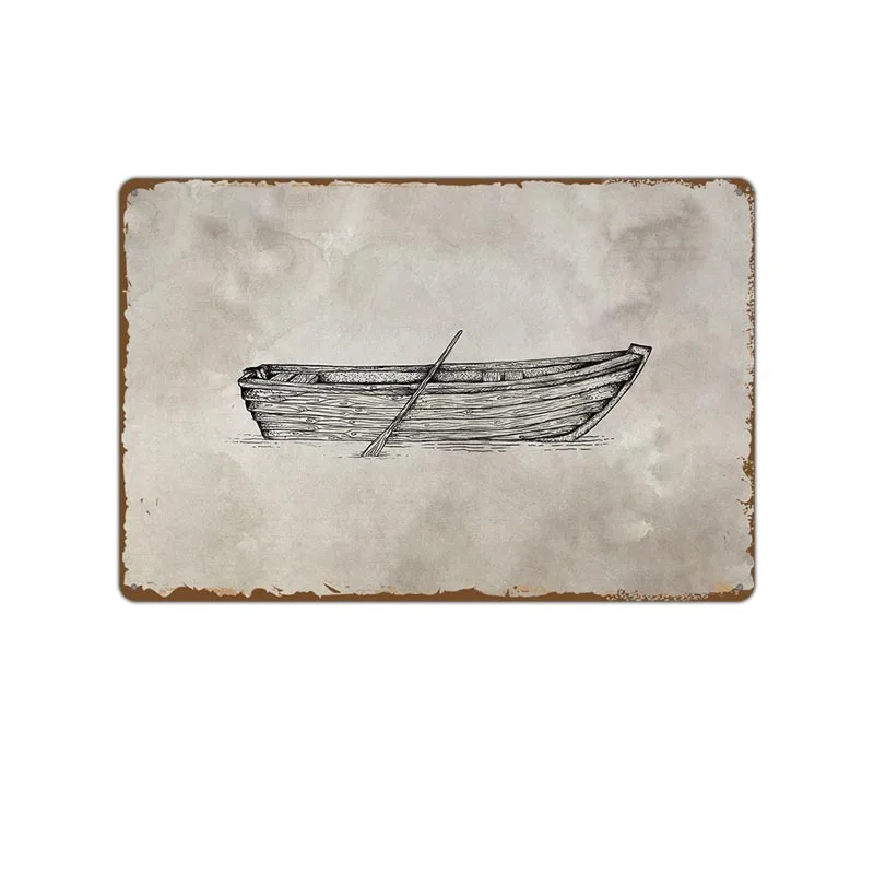 Винтажный знак моряка Оловянная живопись Предупреждение металлический Кофейня