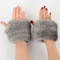 knitted women gloves fingerless winter real fur mink mittens for 2020 new fashion mink fur fur women gloves knitted