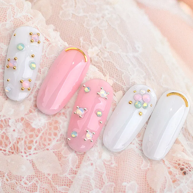 1 упаковка разные размеры SS4 SS20 опаловые Стразы для ногтей с плоским дном цветные