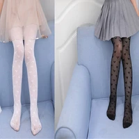 children conjoined stocking lovely love heart ultra thin pants female baby mesh hollow out girls leggings comfortable
