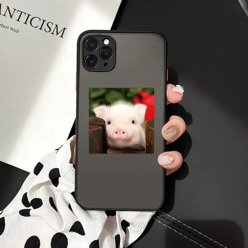 

pet pig Cute animal art Phone Case matte transparent For iphone 7 8 11 12 plus mini x xs xr pro max funda cover