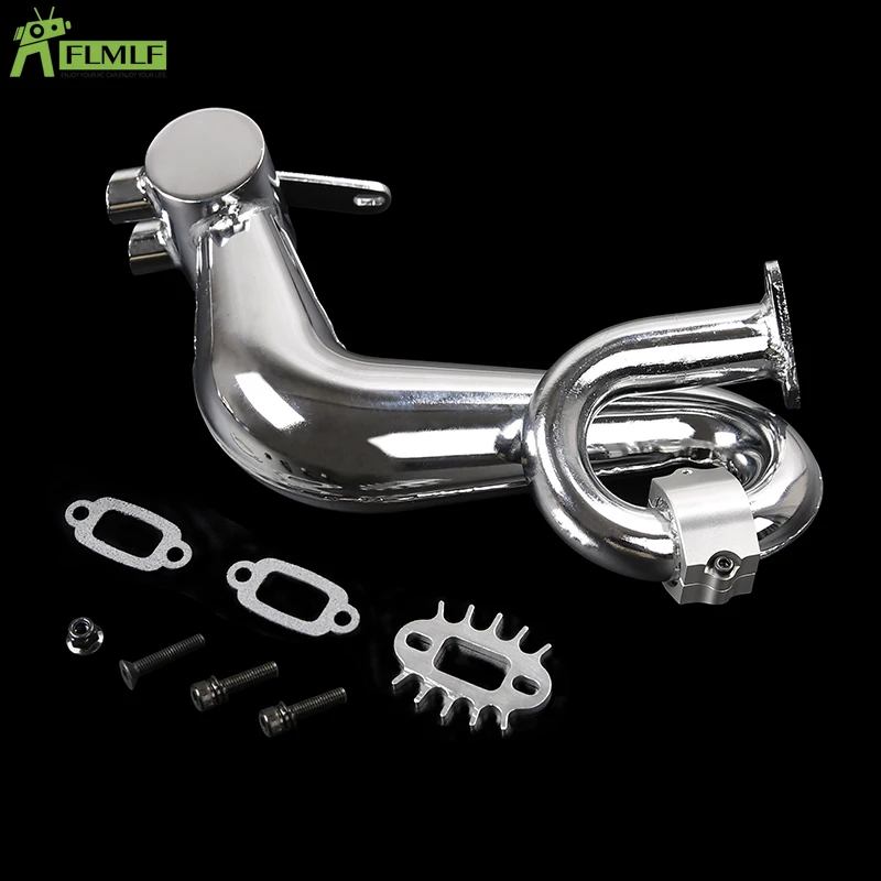 Alloy Second-generation SS Silencing Exhaust Pip/Tuned Pipe Set Fit for 1/5 HPI ROFUN BAHA ROVAN KM BAJA 5B Toys Games Parts