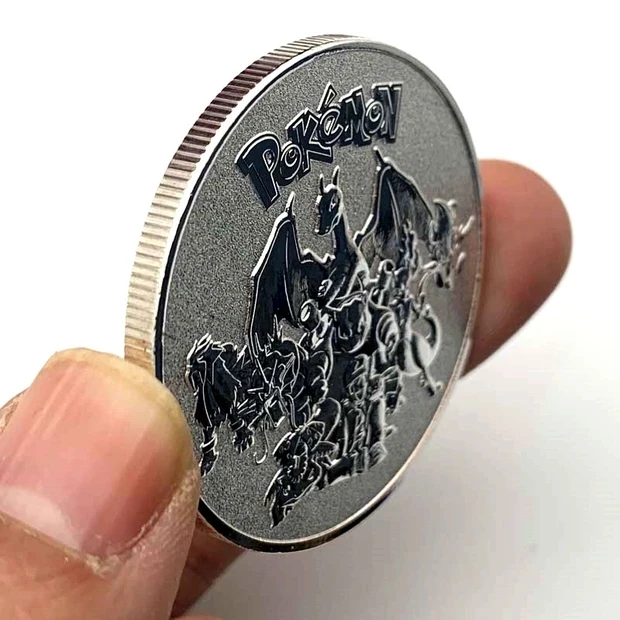 

Non Magnetic Pocket Monsters Gold Silver Coins Japanese Pokemon Anime Movie Around Coins Children's Cartoon Toys Small Gifts