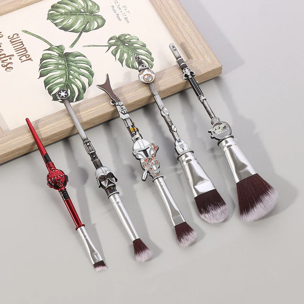 

2021 Vintage Cartoon Makeup Brushes Tool Set 5pcs Face Cosmetic Foundation Brush Powder Shadow Eyebrow Brush Soft Synthetic Hair