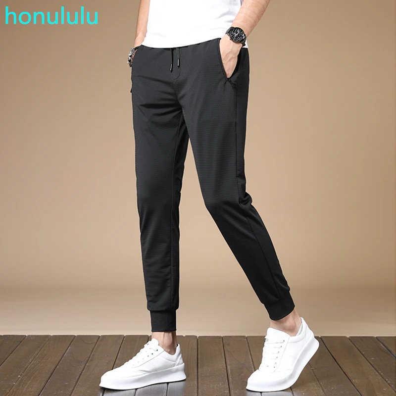 Летние мужские спортивные повседневные штаны тонкие быстросохнущие