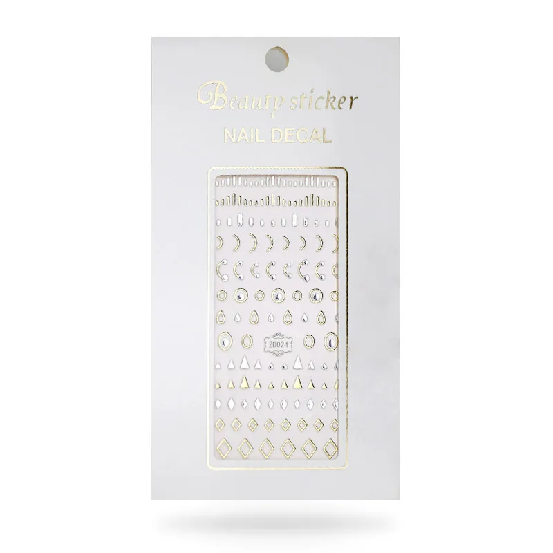Модные Красочные зимние стильные 3D наклейки Стразы для ногтей 24 дизайна