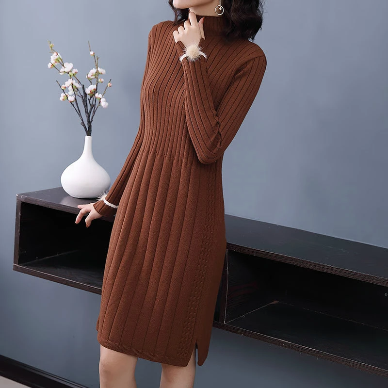 Свободное Трикотажное Платье С Длинным Рукавом фото 17