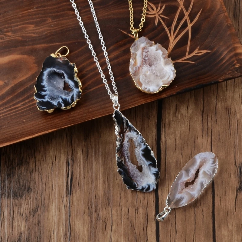 Подвеска из натурального агата колье с подвеской оникса 18 дюймов в повседневном