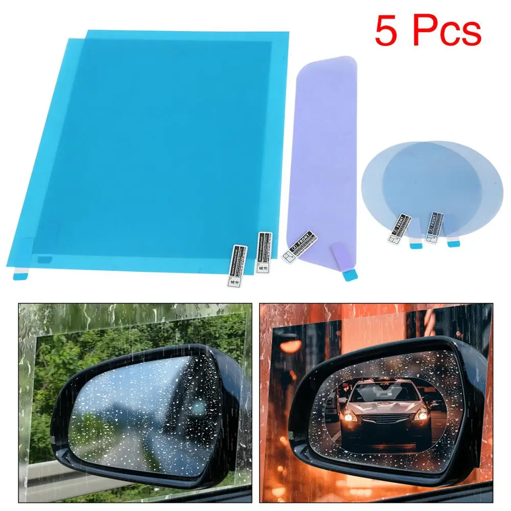 

X Autohaux 5pcs Car Anti Rain Film Protective Sticker for Rearview Mirror and Side Window
