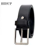 hidup top quality design cow skin leather belts simple design pin buckle metal belt for men jeans accessories 38mm wide nwwj149