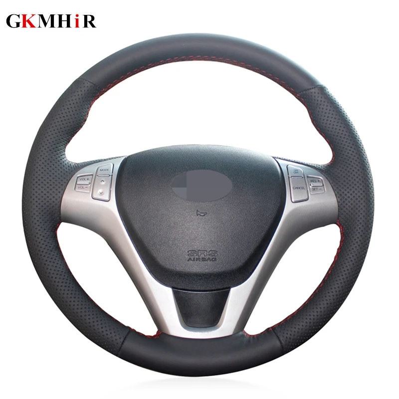 

Black Artificial Leather Hand Sew Anti-slip Hand-stitched Car Steering Wheel Cover for Hyundai Rohens Coupe 2009 Rohens Coupe