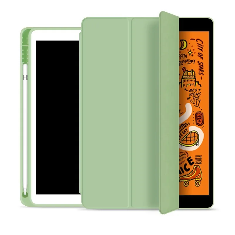 Умный чехол Trifold для iPad 10 2 дюймов 2019 7 го поколения легкий из ПУ кожи с функцией