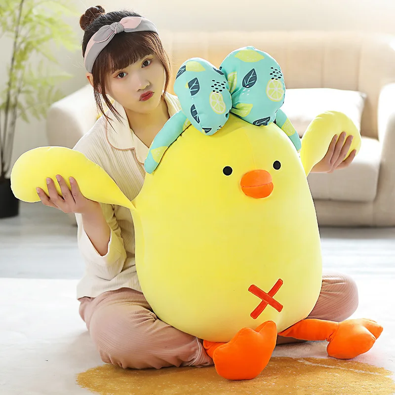 

28/50/70cm Cute little yellow chicken pillow Stuffed Animal Soft Plush Toys Creative Gifts For Birthday