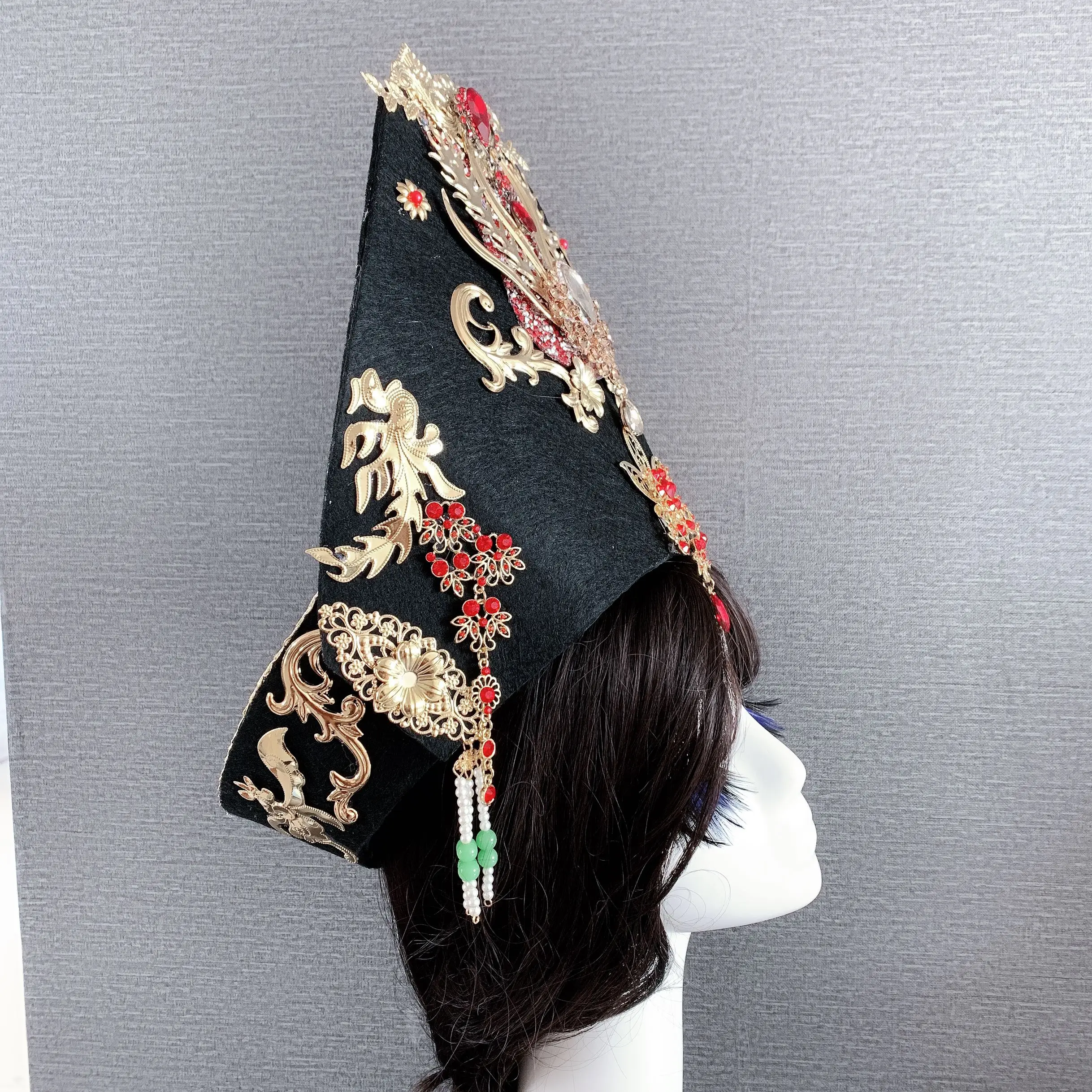 customized emoress hat for women queen cosplay supplies ancient chinese empress head wear halloween TV movie play | Тематическая