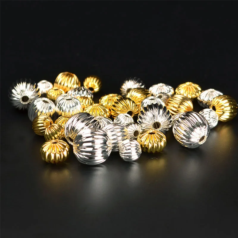 50 шт./лот модные медные бусины разделители в форме тыквы 4 мм 6 8 10 латунные ручной