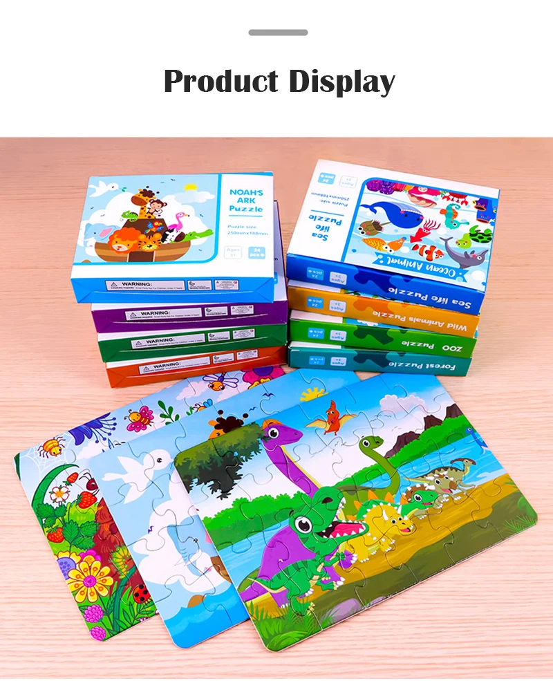 8 Style Animals Paper Jigsaw Puzzles Educational Puzzle For Children Kids Toys Brain Training Games Toys For Children Baby Gift