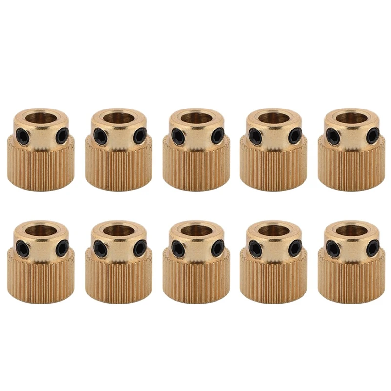 

10 Pcs Rugged 3D Printer Parts Driver 40 Tooth Gear Brass Extruder Wheel Gear for Printer CR-10 CR-10S S4 S5 Ender 3 Pro