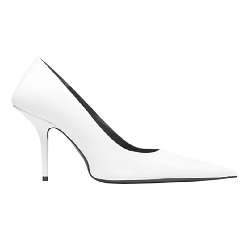 Туфли лодочки женские на очень высоком каблуке заостренный носок без застежки