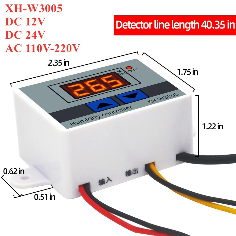 

XH-W3005 12V 24V 220V Digital Humidity Controller Humidistat Hygrometer Humidity Control Switch regulator Humidity sensor 40%off