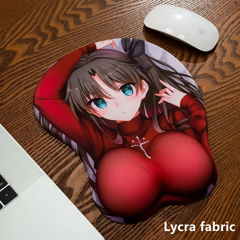 

Original Fate Tosaka Rin Beauty Chest Anime Silicone Oversized Game 3D Three-dimensional Mouse Pad Wrist Wrist Pad 21*26cm