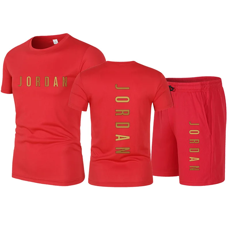 

Track suit men's new 2021 summer two-piece suit men's short-sleeved T-shirt top + shorts suit men's sportswear shorts suit