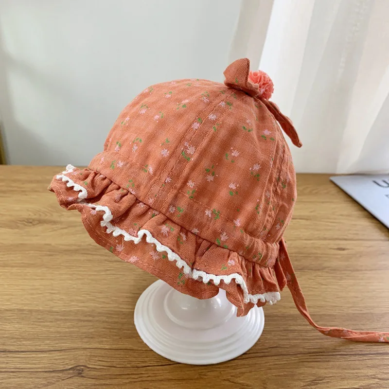 

W011 3-20 Month Adjustable Newborn Baby Caps Summer Spring Girl Sun Hat for Newborns Kids Bucket Cap
