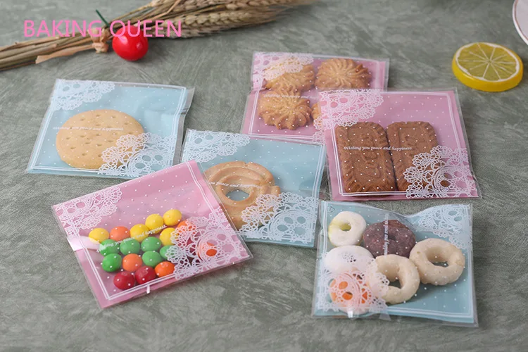 100 шт./компл. Подарочная пластиковая упаковка бисквиты для упаковки хлеба