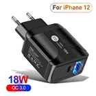 PD USB зарядное устройство 18 Вт Quick Charge 4,0 3,0 USB-C Type USB C EU быстрое зарядное устройство для iPhone 12 macbook air 2020 мобильный телефон зарядные устройства