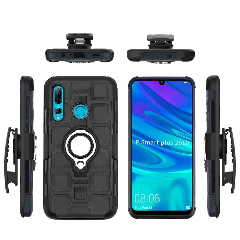 Чехол с поворотным зажимом для ремня Huawei P Smart Plus 2019 Psmart + чехол откидной Магнитный