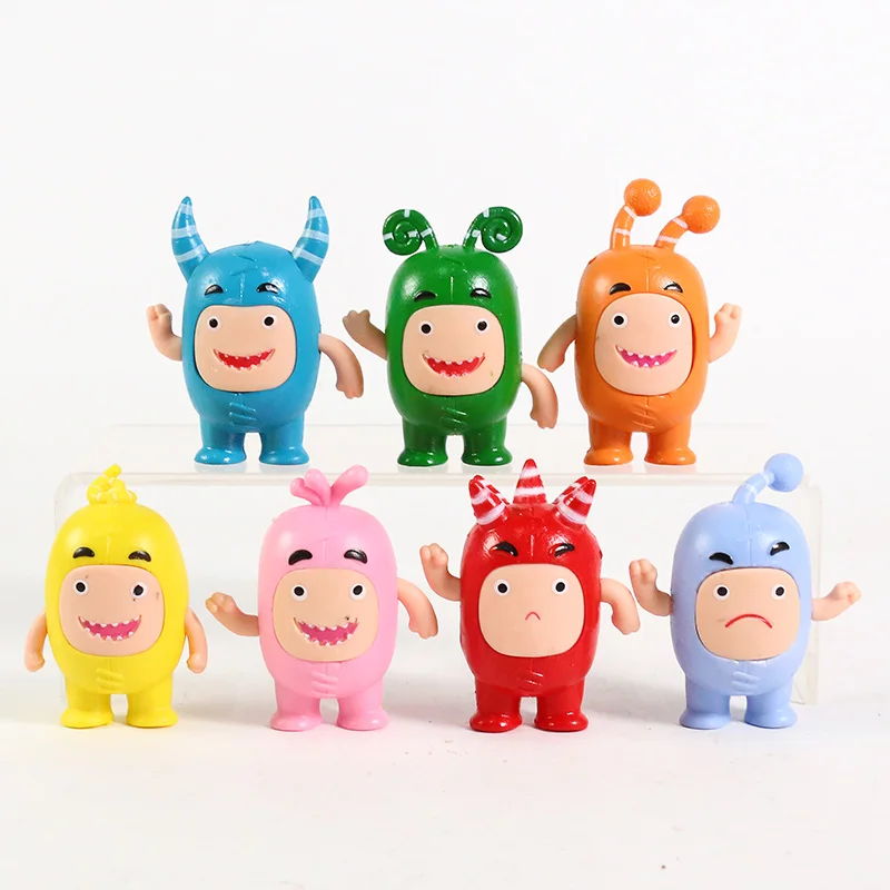 7pcs/set Oddbods PVC Figures Toys Desktop Car Decoration Dolls Cartoon Kawaii Gift for Kids Children