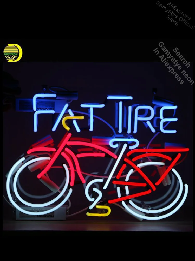 Неоновые вывески FAT TIRE для велосипедного клуба вывеска неоновой лампы ручной