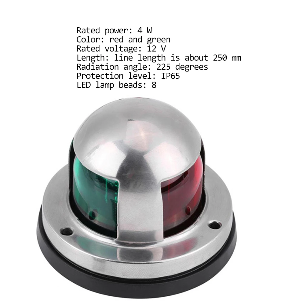 

Stainless Steel 12V LED Bow Navigation Light Red Green Sailing Signal Light for Marine Boat Yacht Warning Light