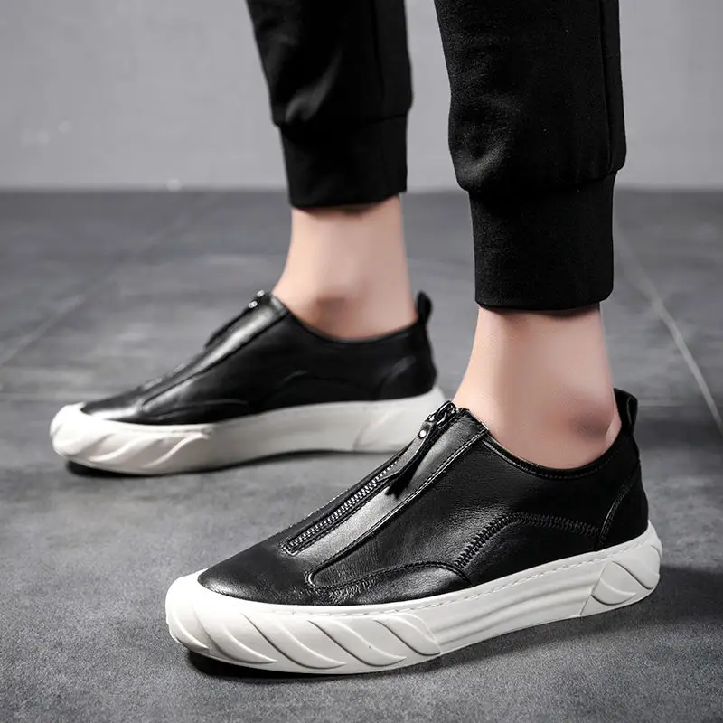 

2021 Branded Mens Shoes Genuine Leather Casual Luxury Shoes Man Non Slip Breathable Loafers Men Skateboard Hombre Big Size 11