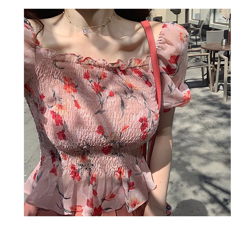 

Thin top, short sleeve women's chiffon shirt, thin summer women's clothing