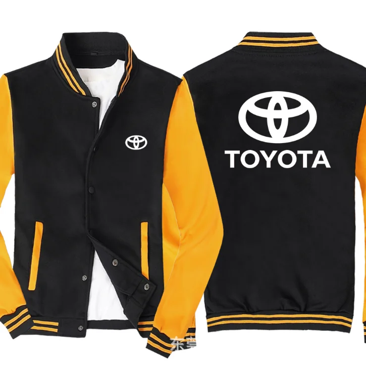 

2021 NEW Baseball Jacket Spring Autumn Fleece Cotton Slim Fit Jacket TOYOTA Car Logo Sweatshirt Fashion Hip Hop