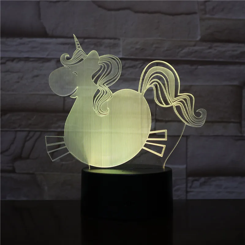 3d лампочка с большим животом единорог лошадь RGBw праздничное украшение