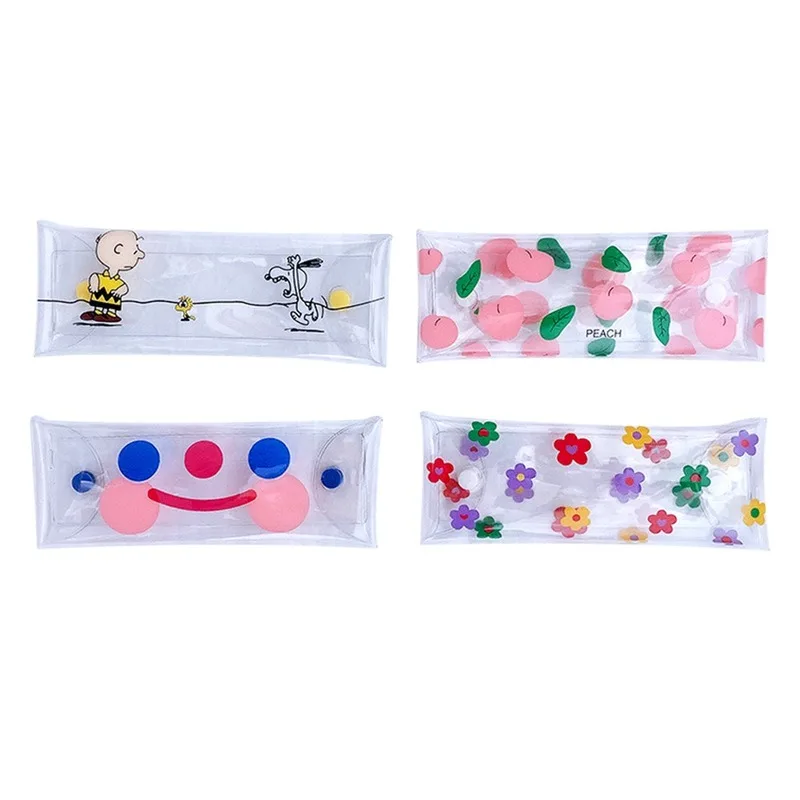 Милый мешочек для карандашей прозрачный Элегантный чехол ручек с цветами Ins Cloud