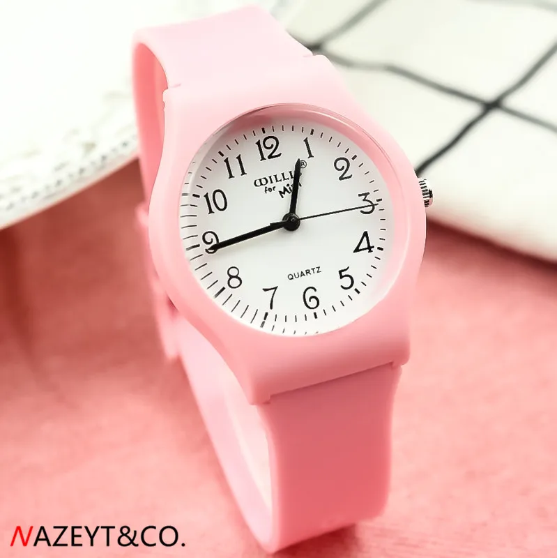 

woman watch NAZEYT fashion girls colorful jelly wristwatch unisex high qualtiy simple dial waterproof analog silicone gift clock