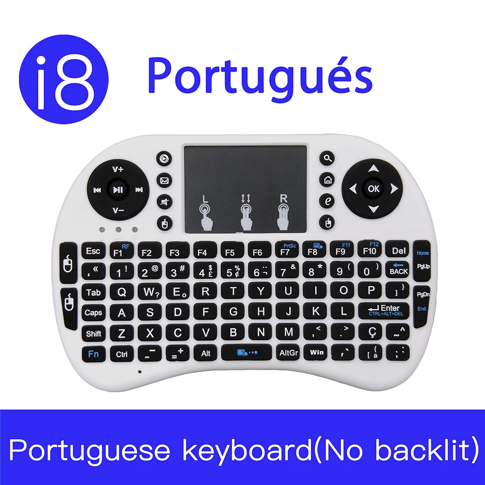 

Клавиатура i8 с португальской раскладкой, 2,4 ГГц, Резиновая, без подсветки