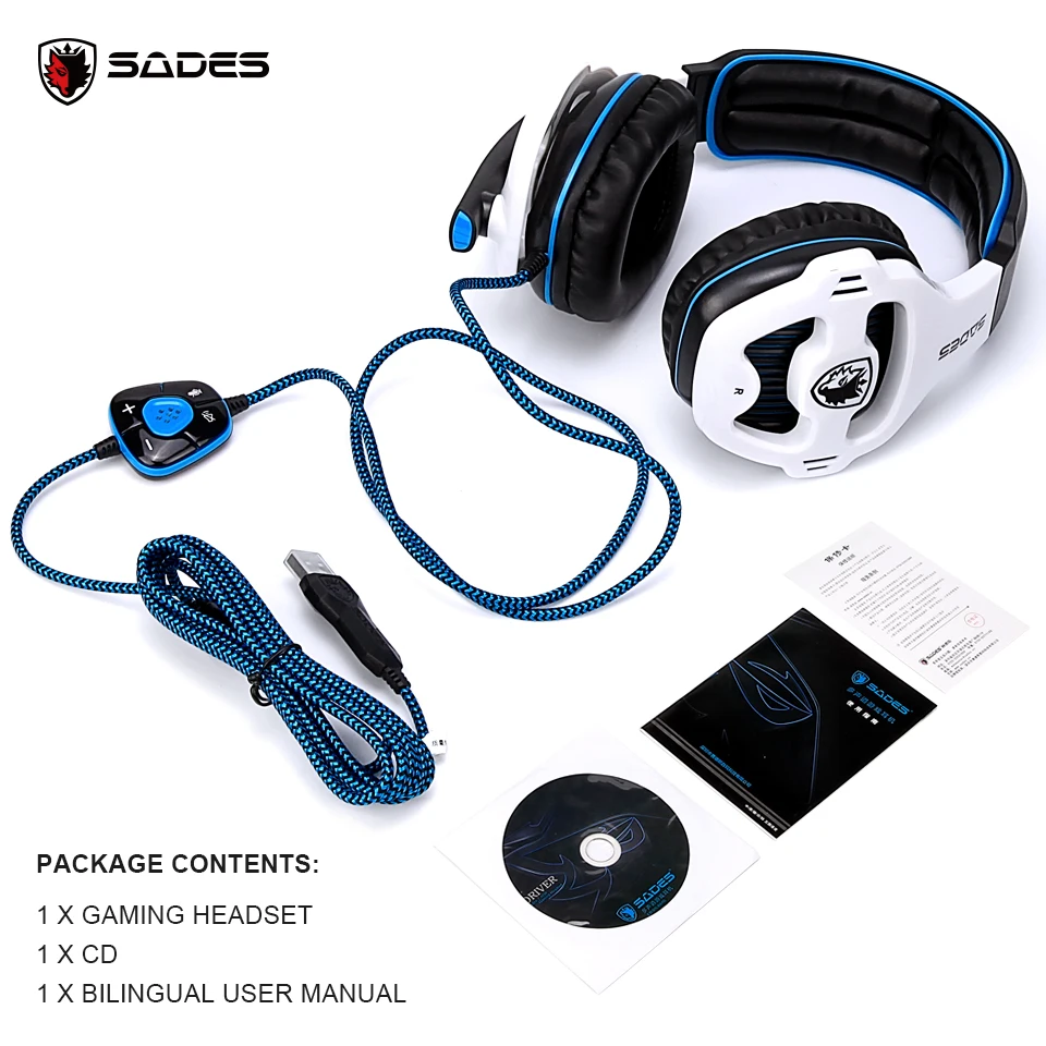 SADES SA 903 высокопроизводительный 7 1 Наушники с USB для ПК глубокий бас Игровые